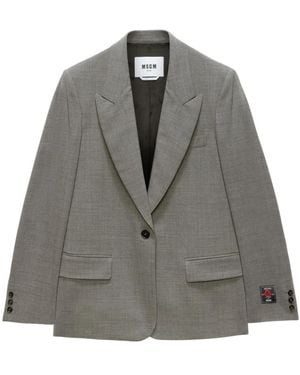 MSGM Graue Jacke Für Stilvolles Aussehen