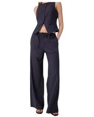 Guess Broeken ,Blauw ,Pinstripe Wijde Broek