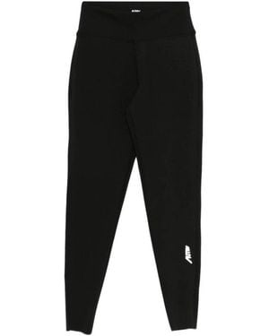 Autry Broeken ,Zwart ,Polyester Logo Leggings