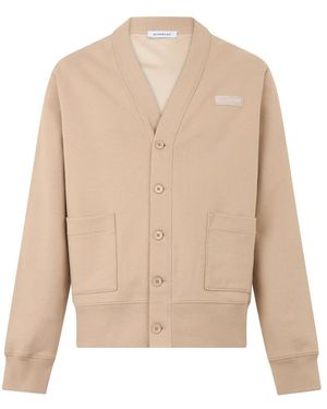 Givenchy Baumwoll-Strickjacke Mit Grosgrain - Natur