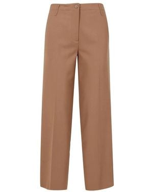 Semicouture Straight Trousers - Brown