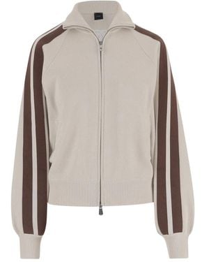 Pinko Sweatshirt Met Ritssluiting En Love Birds-Logo - Naturel