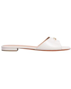 Santoni Schoenen ,Wit ,Leer Nora Flat