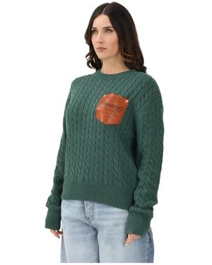 DSquared² Truien & Vesten ,Groen ,Katoen Ronde Hals Truien