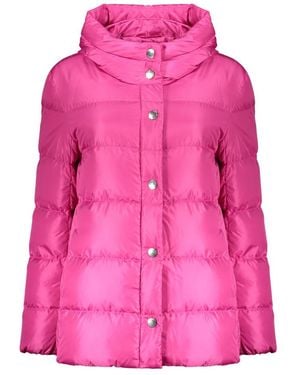 Moschino Hooded Quilted Jacket - Pink