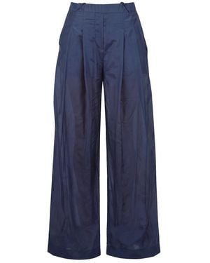 Semicouture Wide Trousers - Bleu