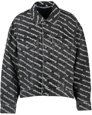 Alexander Wang Jassen ,Veelkleurig ,Denim Asymmetrische Denim Jas - Grijs