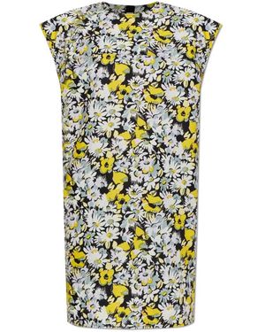 Marni Kleedjes ,Veelkleurig ,Katoen Floral Motif Butterfly Shoulder Dress - Groen