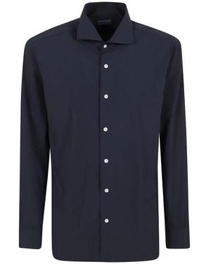 Barba Napoli Overhemden ,Blauw ,Neck Shirt