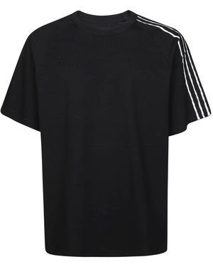 Y-3 Raw Edge 3-Stripes Short Sleeve Tee - Zwart