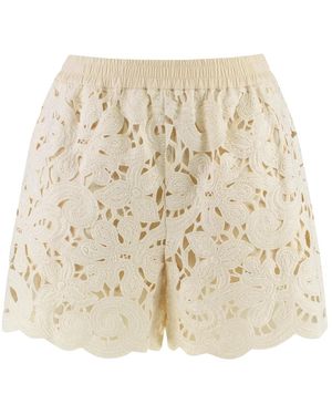 Moncler Casual Katoenen Shorts Met Zakken - Naturel