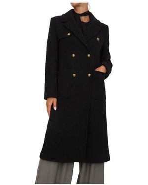 Marella Double-Breasted Coats - Negro