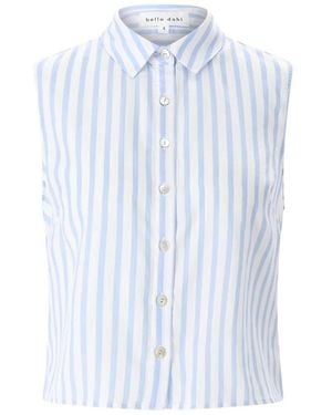 Bella Dahl Overhemden ,Blauw ,Katoen Mouwloze Blouse