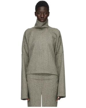 Rick Owens Overhemden ,Grijs ,Wol Jumbo Tabard Cropped Top