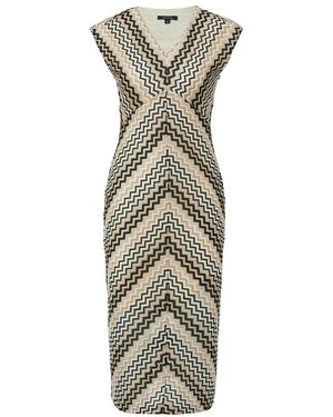 Comma, Midi Dresses - Metálico