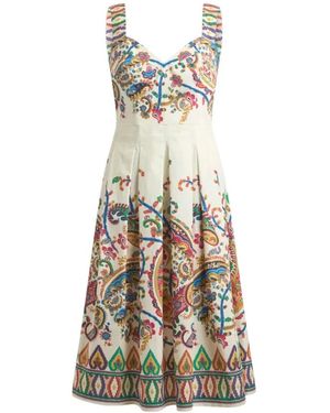 Etro Midi-Jurk Met Bloemenprint - Metallic