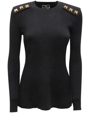 Elisabetta Franchi Round-Neck Knitwear - Black
