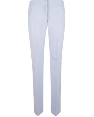 Tom Ford Broeken ,Paars ,Katoen Double Face Light Wool Tailored Straight Pants - Blauw