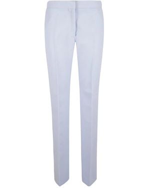 Tom Ford Broeken ,Paars ,Katoen Double Face Light Wool Tailored Straight Pants - Blauw