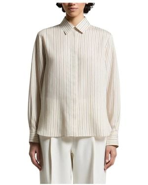 Peserico Vertical-Stripe Shirt - Wit
