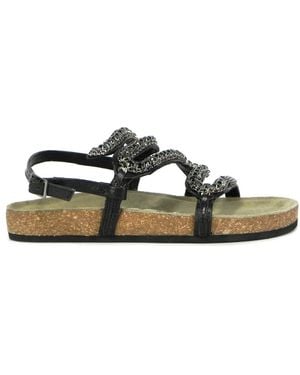 Strategia Flat Sandals - Black