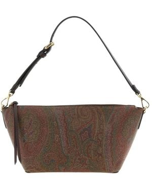 Etro Tassen ,Bruin ,Schoudertas Met Paisley-Print