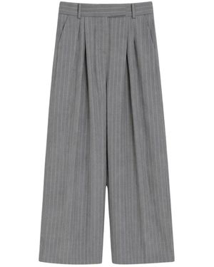 Pennyblack Pantaloni Gessati Gamba Dritta - Grijs