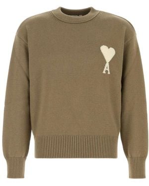 Ami Paris Round-Neck Knitwear - Green