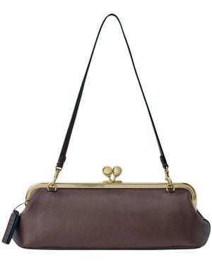 COACH Tassen ,Bruin ,Leer Kisslock Frame Bag 30 - Paars