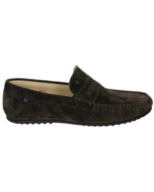 van Bommel Braune Wildleder Slip-On Schuhe - Schwarz