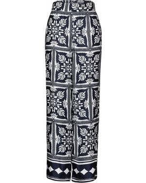 Street One Satin-Hose Mit Print - Schwarz