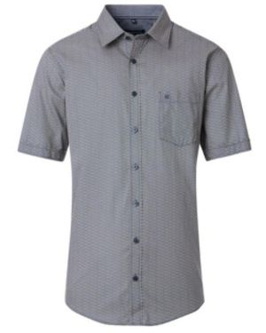 CASA MODA Casual Baumwollhemd Mit Minimalem Druck - Grau
