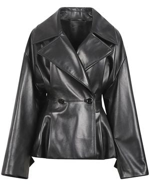 Balenciaga Gevouwen Korte Trenchcoat - Zwart