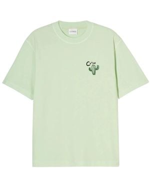 Closed Besticktes Rundhals-T-Shirt Mit Regulärer Passform - Grün