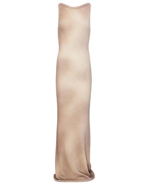AYA MUSE Kleedjes ,Bruin ,Katoen Celes Ombre Effect Jurk - Naturel