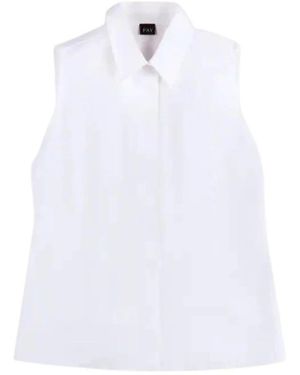 Fay Overhemden ,Wit ,Camicia Smanicata