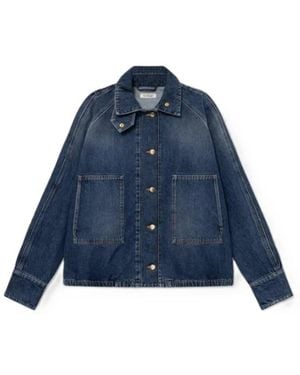 SOSUE Bomber Jeans Jacke - Blau