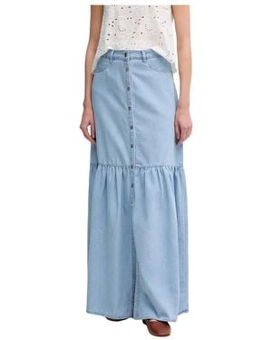 GAUDI Buttoned Maxi Skirt - Blauw