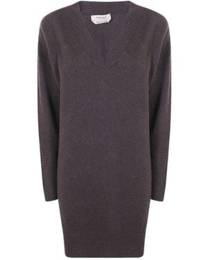Twinset Kleedjes ,Bruin ,Gebreide Maxi Jurk - Blauw
