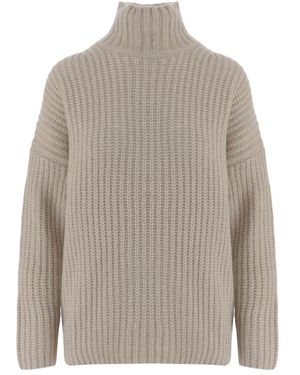 Allude Kaschmir-Seiden-Pullover - Grau