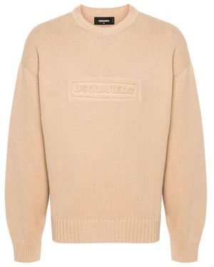 DSquared² Sand baumwollrippstrickpullover - Natur