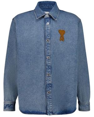 Ami Paris Denim Jackets - Blue