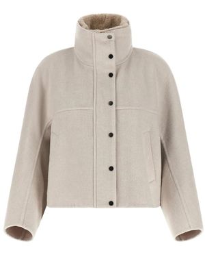 Brunello Cucinelli Jassen ,Wol Double Cloth Jacket - Naturel