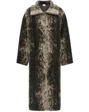 Nude Single-Breasted Coats - Black