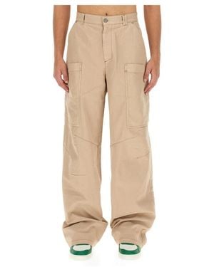 Palm Angels Straight Trousers - Natural