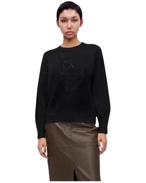 Guess Truien & Vesten ,Zwart ,Evelyn Triangle Logo Knit