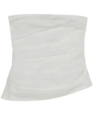 Jonathan Simkhai Tops ,Wit ,Katoen Emerson Ruched Bustier Top