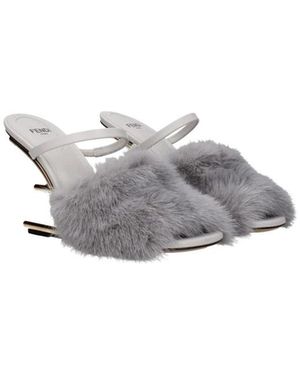 Fendi Heeled Mules - Grey