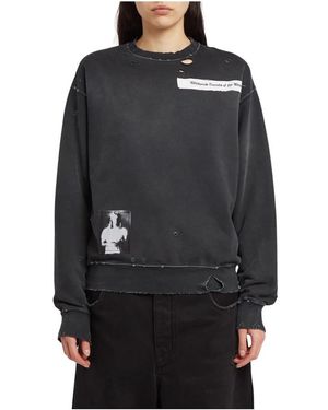 Ann Demeulemeester Trui Met Bedrukte Patches - Zwart