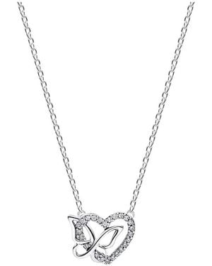 PANDORA Verstrengelde Hart & Vlinder Hanger Ketting - Metallic